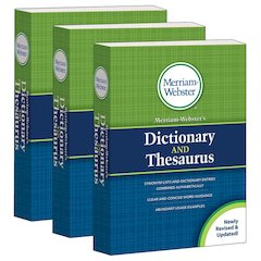 Merriam-Webster's Dictionary and Thesaurus, 2020 Copyright, Pack of 3