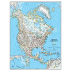 North America Wall Map 24 X 30