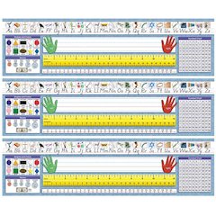 Traditional Manuscript Primary Desk Plates, 19" x 5", 36 Per Pack, 3 Packs