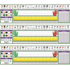Modern Manuscript Primary Desk Plates, 19" x 5", 36 Per Pack, 3 Packs