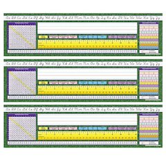 Modern Cursive Intermediate Desk Plates, 19" x 5", 36 Per Pack, 3 Packs