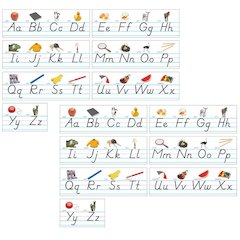 Photo & Modern Manuscript Alphabet Lines Bulletin Board Set, 2 Sets