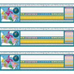 Canadian Intermediate Traditional Cursive Desk Plates, 36 Per Pack, 3 Packs
