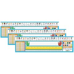 Primary Modern Manuscript Counting 1-120 Desk Plate, 36 Per Pack, 3 Packs