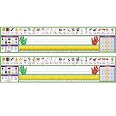 Adhesive Primary Modern Manuscript Desk Plates, 17.5" x 4", 36 Per Pack, 2 Packs