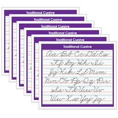 Adhesive Traditional Cursive Desk Prompt, 36 Per Pack, 6 Packs