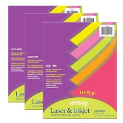 Hyper Multi-Purpose Paper, 5 20 lb., 8-1/2" x 11", 100 Sheets Per Pack, 3 Packs