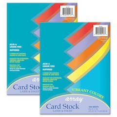 Vibrant Card Stock, 5 8-1/2" x 11", 100 Sheets Per Pack, 2 Packs