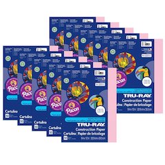 Construction Paper, Pink, 9" x 12", 50 Sheets Per Pack, 10 Packs
