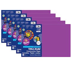 Construction Paper, Magenta, 12" x 18", 50 Sheets Per Pack, 5 Packs