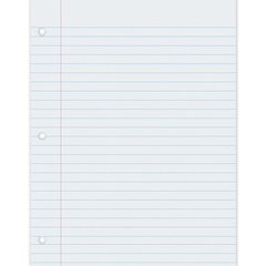 Composition Paper, White, 3-Hole Punched,500 Sheets Per Pack, 2 Packs