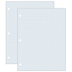 Graphing Paper, White, 2-sided 1/4" Quadrille Ruled 500 Sheets Per Pack, 2 Packs