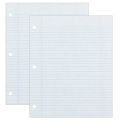 Recycled Filler Paper, White, 3-Hole Punched, 500 Sheets Per Pack, 2 Packs