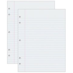Composition Paper, White, 5-Hole Punched, 500 Sheets Per Pack, 2 Packs