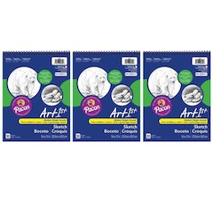 Sketch Book, Standard Weight, 9" x 12", 30 Sheets Per Book, 3 Books