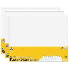 Poster Board, White, 22" x 28", 10 Sheets Per Pack, 3 Packs