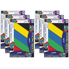 Poster Board, 5 Assorted Primary Colors, 14" x 22", 5 Sheets Per Pack, 6 Packs