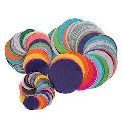Bleeding Tissue Circles Assortment, 25 Assorted Sizes, 2,250 Circles