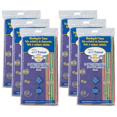 Deluxe Bleeding Art Tissue, 10 Color Assortment 20 Sheets Per Pack, 6 Packs