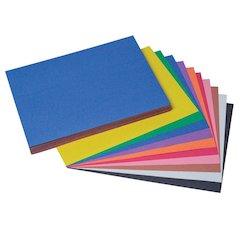 Construction Paper, 10 Assorted Colors, 9" x 12", 100 Sheets Per Pack, 5 Packs