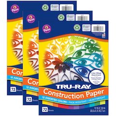 Color Wheel Assortment, 12 Vibrant Colors, 72 Sheets Per Pack, 3 Packs