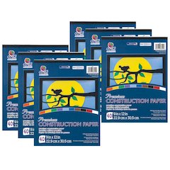 Construction Paper Pad, 10 Classic Colors, 9" x 12", 40 Sheets, Pack of 6