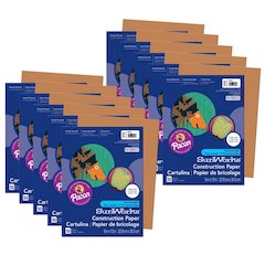 Construction Paper, Brown, 9" x 12", 50 Sheets Per Pack, 10 Packs
