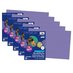 Construction Paper, Violet, 12" x 18", 50 Sheets Per Pack, 5 Packs