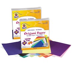 Origami Paper, Assorted Colors, 9" x 9", 40 Sheets Per pack, 2 Packs