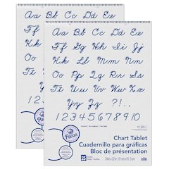 Chart Tablet, Cursive Cover, Unruled 24" x 32", 25 Sheets, 2 Tablets