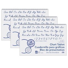 Chart Tablet, Cursive Cover, Unruled 24" x 16", 25 Sheets, 3 Tablets