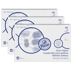 Chart Tablet, Cursive Cover, 1" Ruled, 30 Sheets Per Tablet, 3 Tablets
