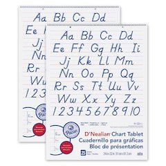 D'Nealian Chart Tablet, Manuscript Cover, 25 Sheets, Pack of 2
