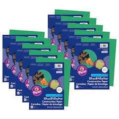 Construction Paper, Holiday Green, 9" x 12", 50 Sheets Per Pack, 10 Packs