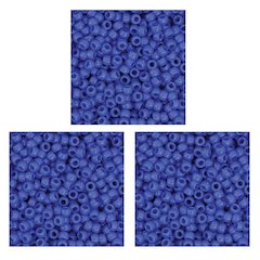 Pony Beads, Blue, 6 mm x 9 mm, 1000 Per Pack, 3 Packs