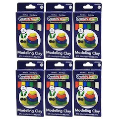 Extruded Modeling Clay, 6 Assorted Colors, 6 Sticks/1 lb. Per Pack, 6 Packs