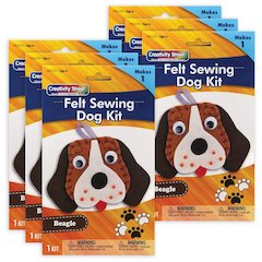 Felt Sewing Dog Kit, Beagle, 5" x 5.5" x 1", 6 Kits
