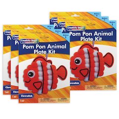 Pom Pon Animal Plate Kit, Clownfish, 7.5" x 8" x 1", 6 Kits