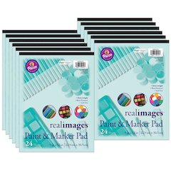 Paint & Marker Pad, Heavyweight, 9" x 12", 24 Sheets, Pack of 12