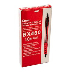 R.S.V.P. Super RT Retractable Ballpoint Pen, Red, Pack of 12