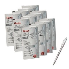 Sunburst Metallic Pen, Silver, Pack of 12