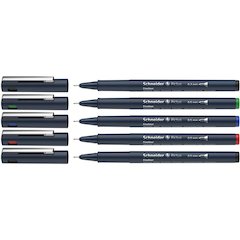 Pictus Fineliners, Wallet, 5 Pieces, Assorted Colors and Sizes