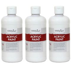 Acrylic Paint 16 oz, Titan White, Pack of 3