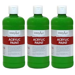 Acrylic Paint 16 oz, Light Green, Pack of 3