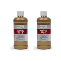 Metallic Acrylic Paint 16 oz., Gold, Pack of 2