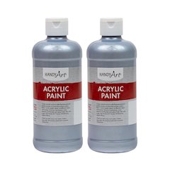 Metallic Acrylic Paint 16 oz., Silver, Pack of 2