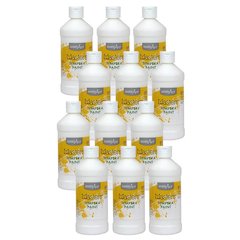 Little Masters Tempera Paint, White, 16 oz., Pack of 12
