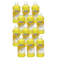 Little Masters Tempera Paint, Yellow, 16 oz., Pack of 12