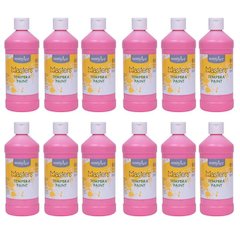Little Masters Tempera Paint, Pink, 16 oz., Pack of 12