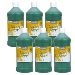 Little Masters Tempera Paint, Green, 32 oz., Pack of 6